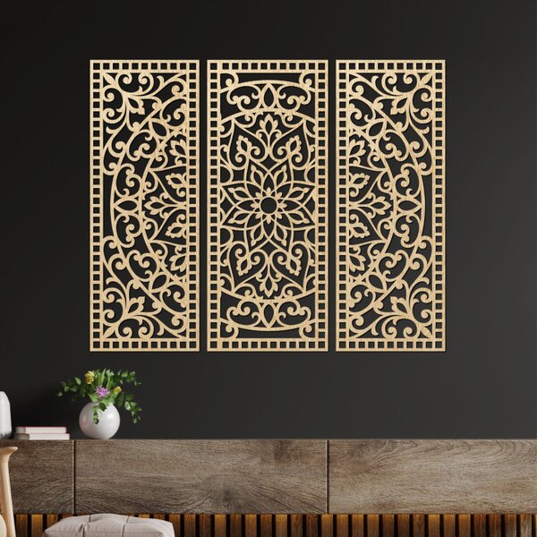 Faldekoráció háromrészes mandala panel | AURELIA