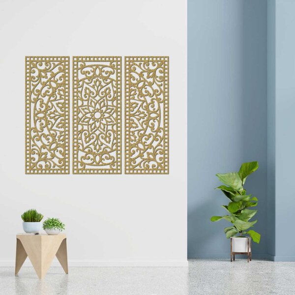 Faldekoráció háromrészes mandala panel | AURELIA