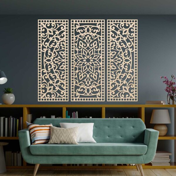 Faldekoráció háromrészes mandala panel | AURELIA