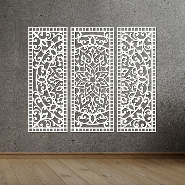 Faldekoráció háromrészes mandala panel | AURELIA