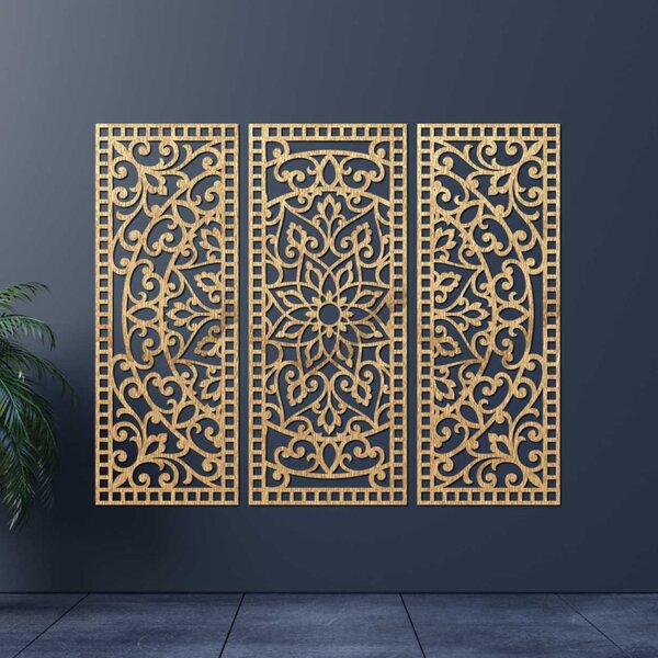 Faldekoráció háromrészes mandala panel | AURELIA