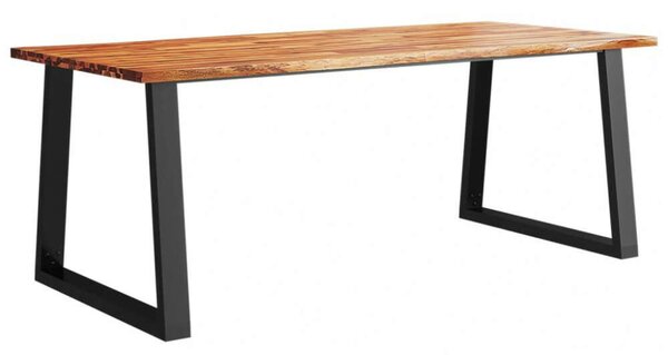 VidaXL Akácfa Étkezőasztal - Természetes Él - 200x90x75 cm