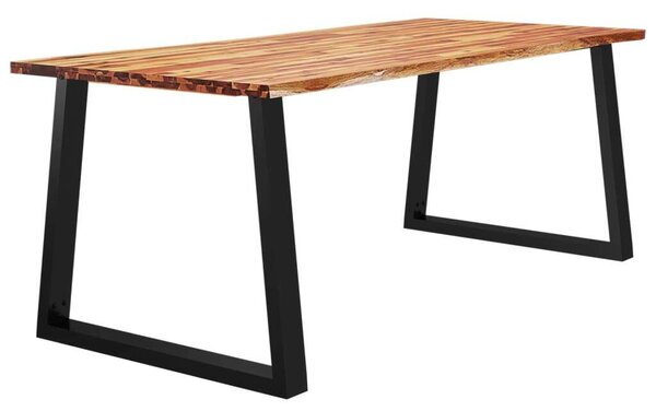 VidaXL Akácfa Étkezőasztal - Természetes Él - 200x90x75 cm