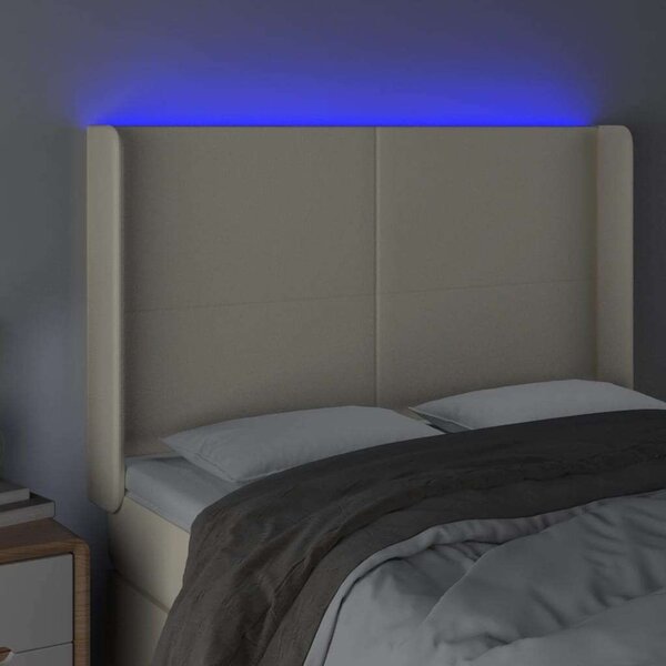 VidaXL krémszínű műbőr LED-es fejtámla 147x16x118/128 cm