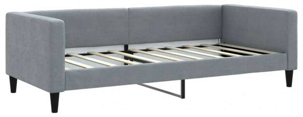 VidaXL világosszürke kihúzható szövet heverő matracokkal 90 x 190 cm