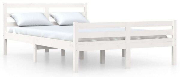 VidaXL Fehér Tömörfa Ágykeret - 140x200 cm