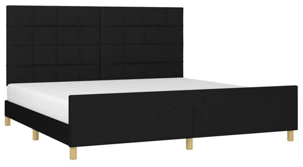 VidaXL Fejtámlás Ágykeret - 200x200 cm - Fekete
