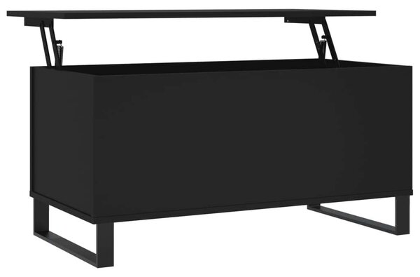 Modern Felemelhető Dohányzóasztal - Fekete - 90x44,5x45 cm