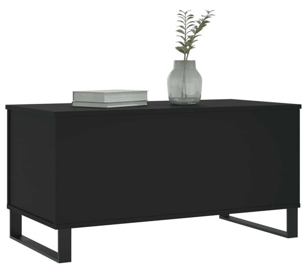 Modern Felemelhető Dohányzóasztal - Fekete - 90x44,5x45 cm
