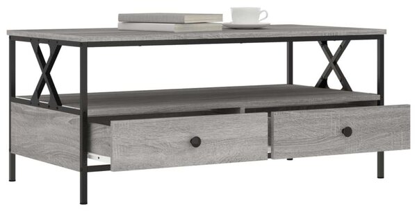 Modern Dohányzóasztal - Szürke Sonoma - 100x51x45 cm
