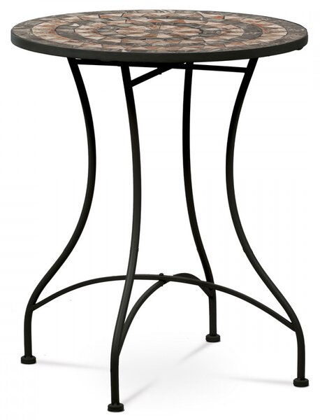 Jf2225 Fém Kerti Asztal Kerámia Dekorációval