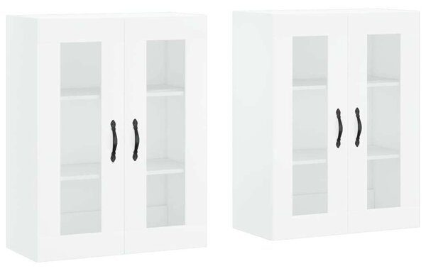 VidaXL 2 db fehér szerelt fa falra szerelhető szekrény