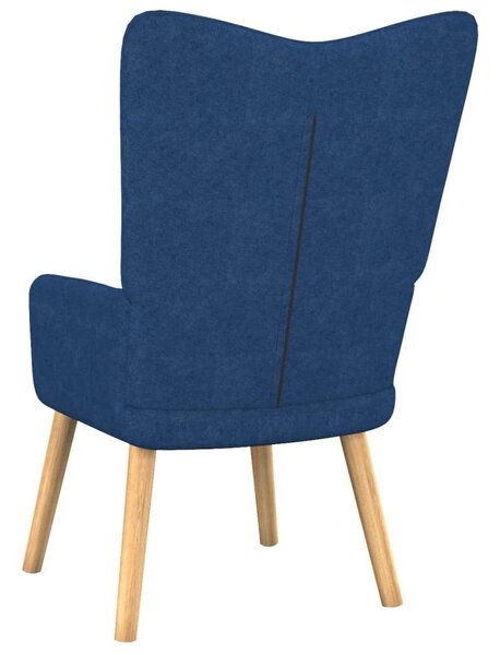 VidaXL kék szövet pihenőfotel lábtartóval