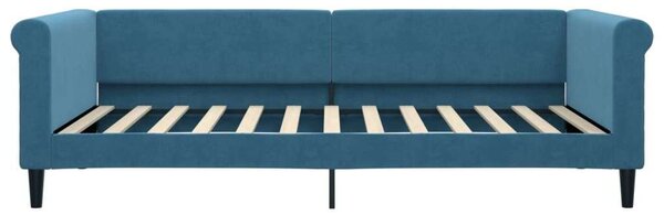 VidaXL kék kihúzható bársony heverő fiókkal 100 x 200 cm