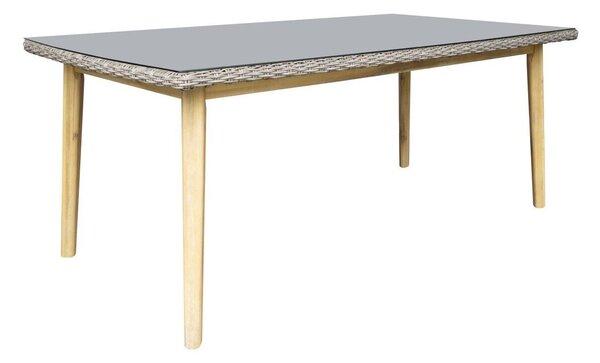 Kerti asztal deNoord 186 76x100cm, Akác, Szürke, Fém, Fa