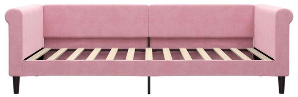 VidaXL rózsaszín kihúzható bársonyheverő 100 x 200 cm