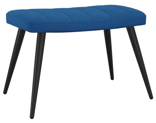 VidaXL kék bársony pihenőfotel lábtartóval
