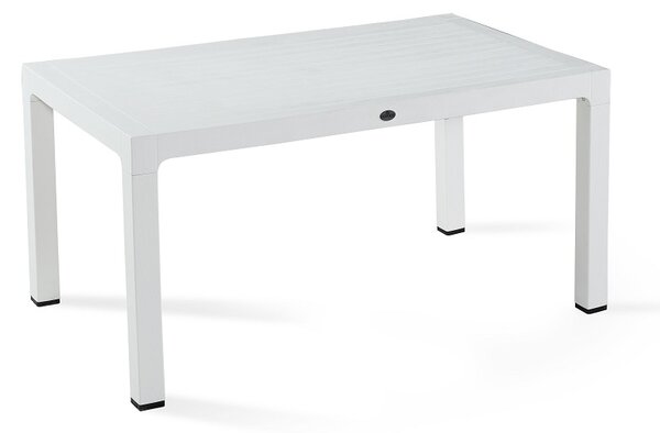 Wood 150 Famintázatú Re-műanyag Asztal Fehér