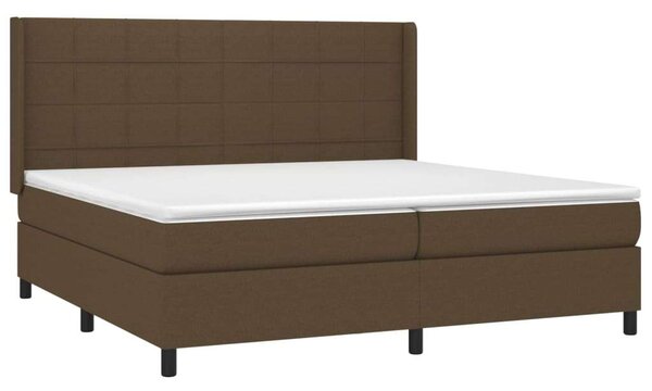 VidaXL sötétbarna szövet rugós ágy matraccal 200 x 200 cm