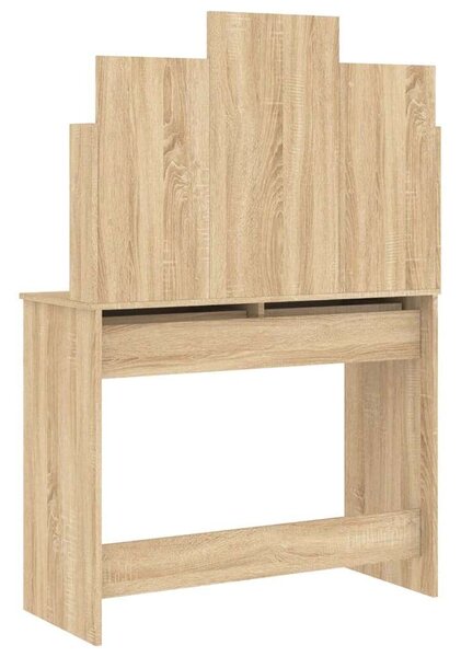 VidaXL Sminkasztal Tükörrel - Sonoma Tölgy - 96x39x142 cm