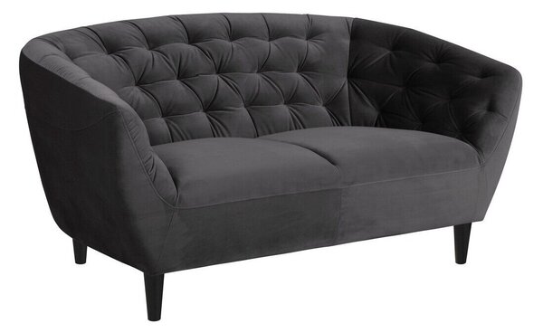 Chesterfield kanapé Norsica 260, Sötétszürke, 150x84x78cm, Lábak: Fa,Részben összeszerelt, Kaucsuk