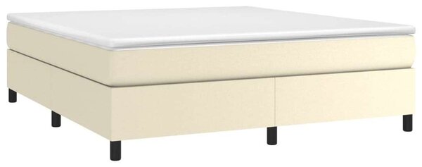 VidaXL Krémszínű Ágykeret - Műbőr - 180x200 cm