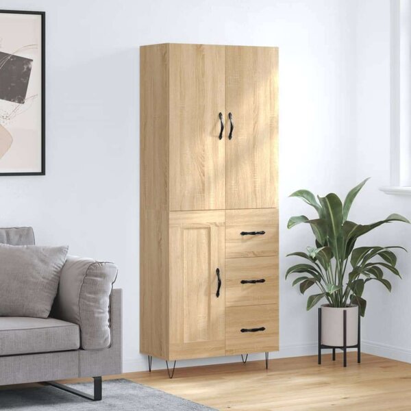 VidaXL sonoma-tölgy szerelt fa magasszekrény 69,5 x 34 x 180 cm