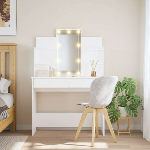 VidaXL Sminkasztal - Fehér - LED - 96x40x142 cm