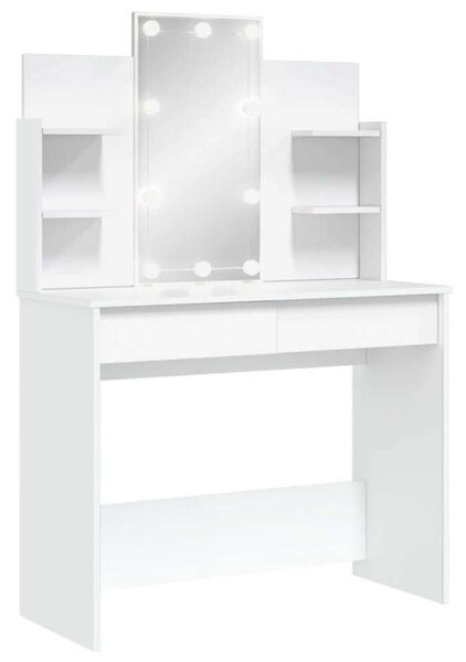 VidaXL Sminkasztal - Fehér - LED - 96x40x142 cm