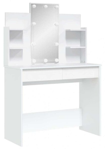 VidaXL Sminkasztal - Fehér - LED - 96x40x142 cm