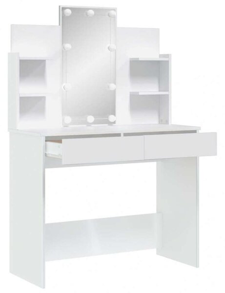 VidaXL Sminkasztal - Fehér - LED - 96x40x142 cm