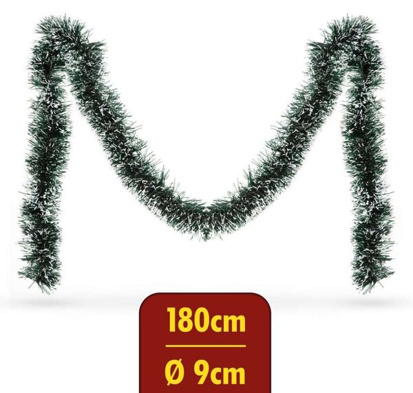 Fenyő girland - havas - 180 cm – átmérő 9 cm