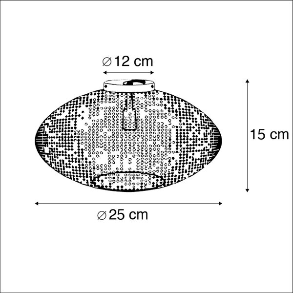 Okos mennyezeti lámpa fekete arannyal 25 cm, Wifi-vel - Radiance