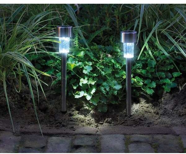 Napelemes leszúrható szolár LED lámpa - 24 cm, hideg fehér