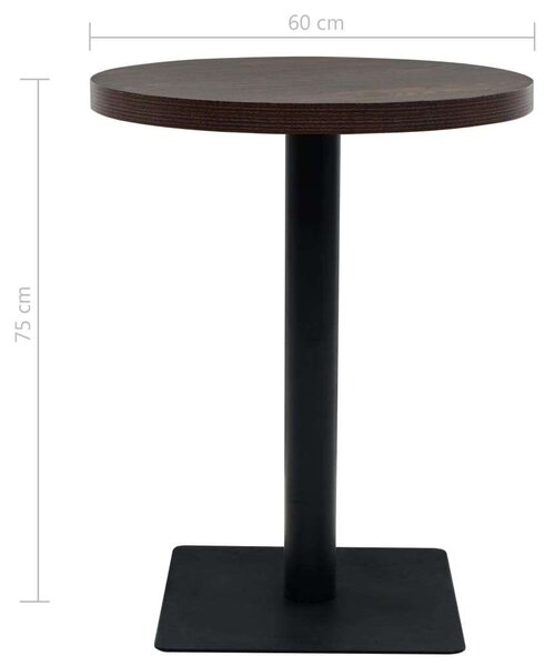 VidaXL kerek, sötét hamuszínű MDF/acél bisztró asztal 60 x 75 cm