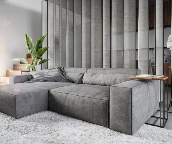 DELIFE Sarokkanapé Sirpio XL 270x170 cm mikroszálas taupe rekamié változtatható