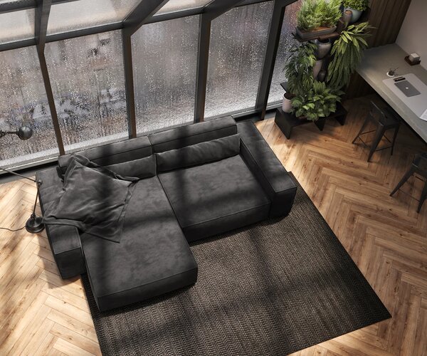 DELIFE Sarokkanapé Sirpio XL 270x170 cm mikroszálas fekete rekamié változtatható