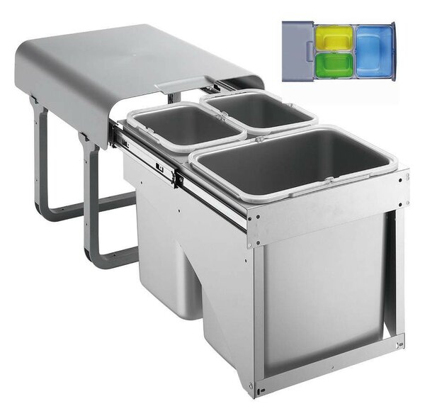 Ekotech EKKO FRONT 3 Vödörös Szekrénybe Épített Szemetés - 40 cm