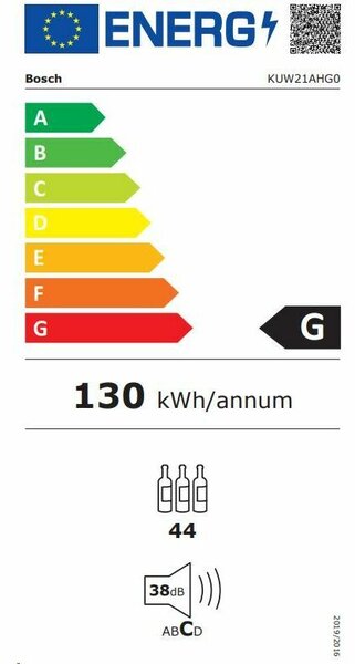 Bosch KUW21AHG0 Borhűtő - Üvegajtó - 21 palack