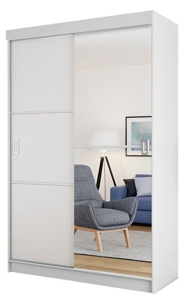 Gardróbszekrény Dover 111, Laminált forgácslap, 205x138x60cm, Fehér