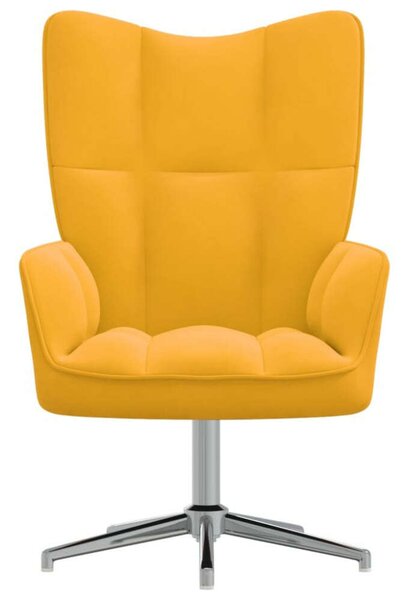 Bársony Fotel - Mustársárga - Forgatható