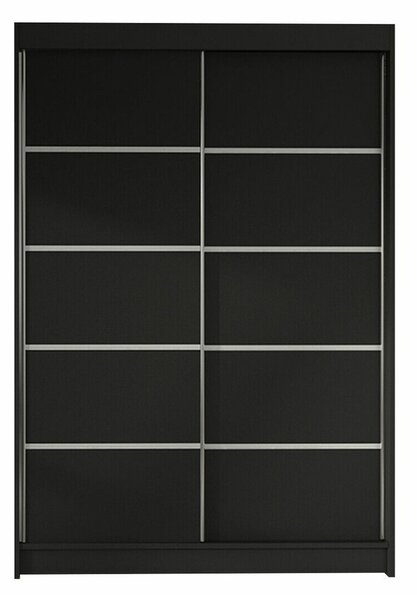 Gardróbszekrény Closico Salvor IV, Laminált forgácslap, 200x120x58cm, Fekete