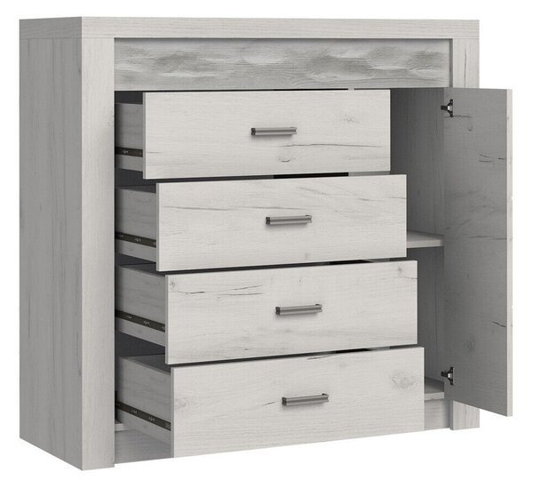 Komód Serfeno 115, Laminált forgácslap, 104x109x42cm, Sötét hamuszürke