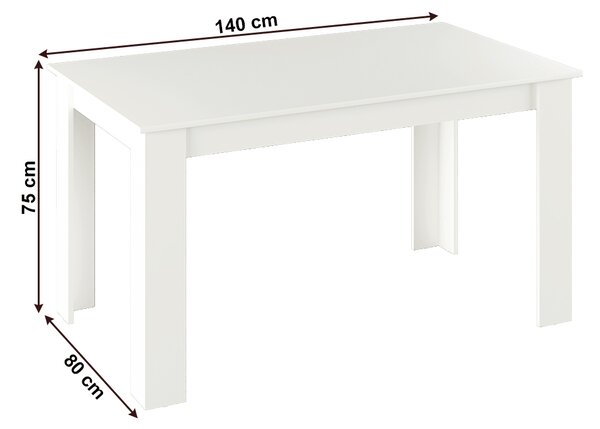 Étkezőasztal Groot (6 fő részére) (fehér)