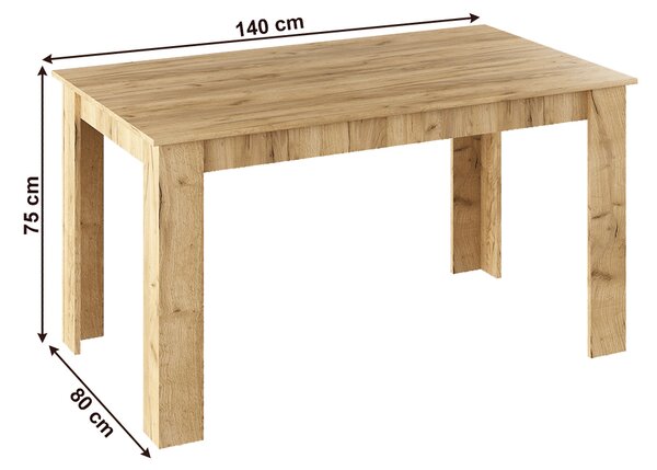 Étkezőasztal Groot (6 fő részére) (tölgy artisan)