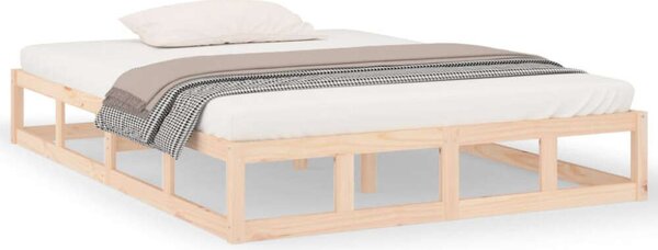 VidaXL tömör fa ágykeret 135 x 190 cm (4FT6 Double)