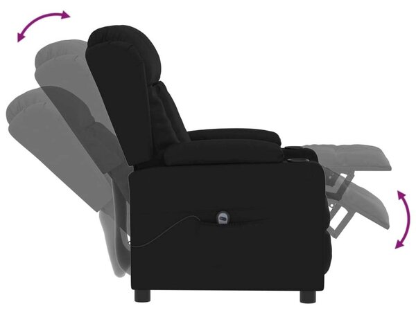 VidaXL fekete műbőr elektromos dönthető fotel