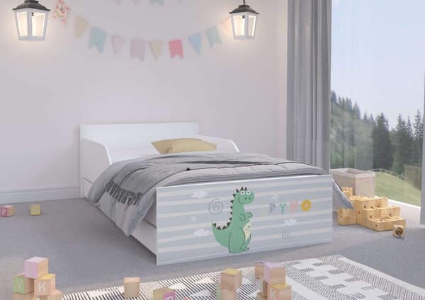 PUFI gyerekágy 160x80 matraccal és ágyneműtartóval - dino