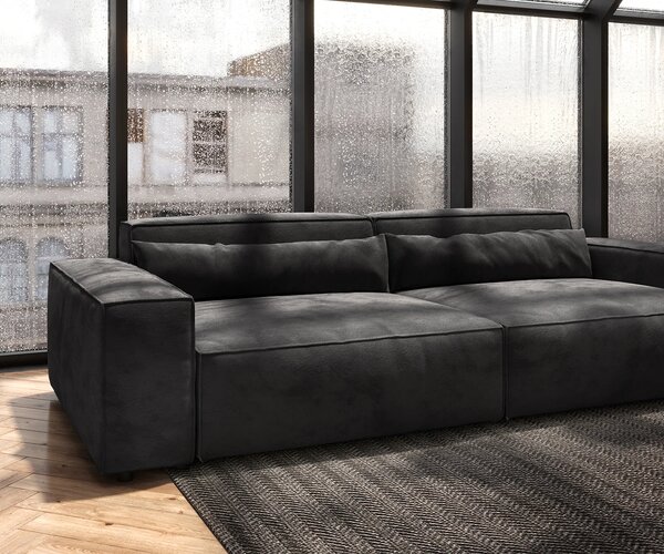 DELIFE Nagy kanapé Sirpio XL 270x130 cm mikroszálas fekete