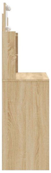 VidaXL Sminkasztal LED-del - Sonoma Tölgy - 96x40x142 cm
